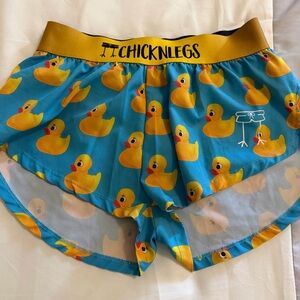 ChicknLegs Women's Blue Duck Print Athletic Shorts